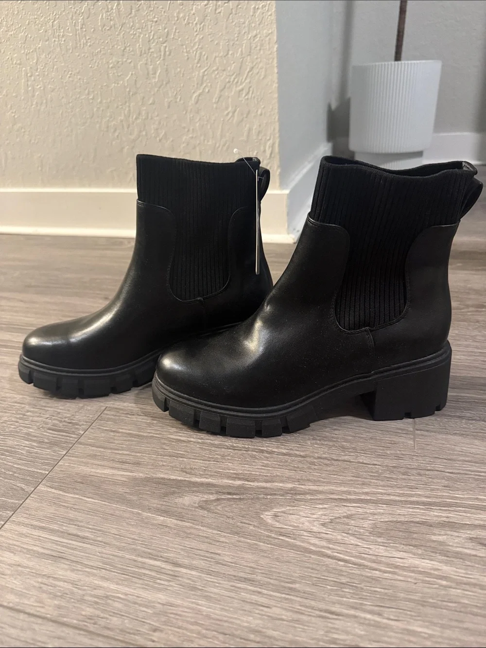 Black Chelsea Lug Ankle Boots - Women's Chelsea Style